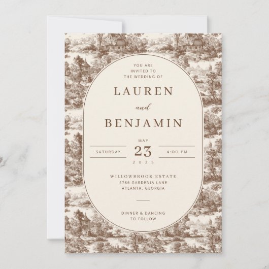 Invitation Toile de Romance Wedding (Devant)