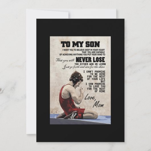 Invitation Toile de Wrestling MD pour fils (Devant)