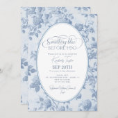 Invitation Toile Dusty Bleu Quelque chose de bleu Fête des ma (Devant / Derrière)