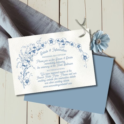 Invitation Toile Floral Arch Simple Détails du Mariage Info
