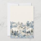 Invitation Toile Floral Baby shower des Chevaux blancs (Dos)