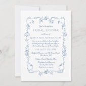 Invitation Toile Floral Chinoiserie Fête des mariées (Devant)