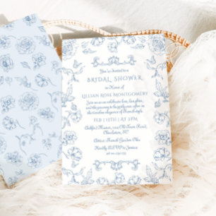 Invitation Toile Floral Jardin Whimsal Douche nuptiale