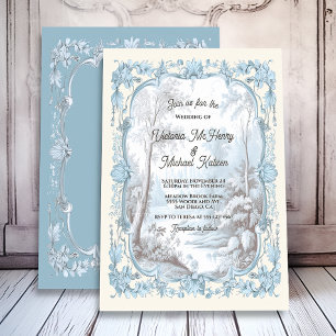 Invitation Toile Floral Mariage