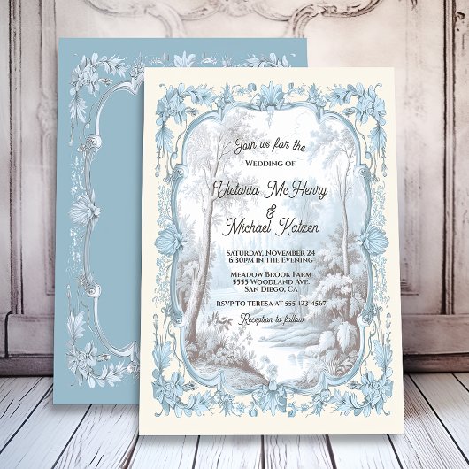 Invitation Toile Floral Mariage