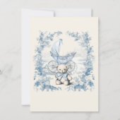 Invitation Toile Floral Teddy Bear Baby shower de transport (Dos)