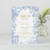 Invitation Toile Florale Fête de Mariage (Debout devant)