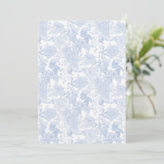Invitation Toile florale victorienne à Wedgewood Blue sur bla