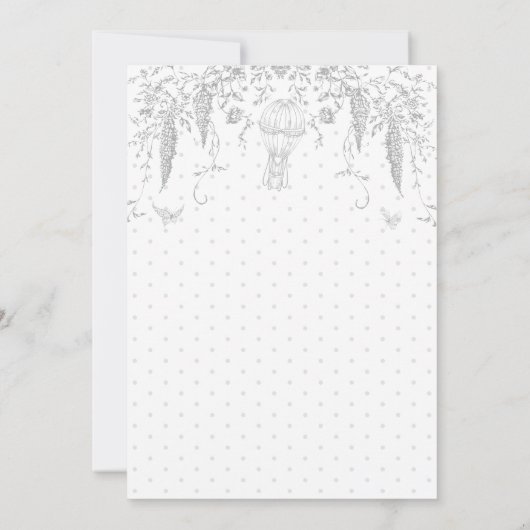 Invitation Toile Français Élégant Gris Neutre Baby shower (Dos)