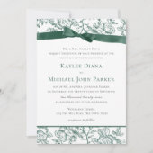 Invitation Toile française et Sage Green Bow (Devant)