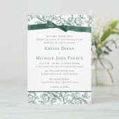 Invitation Toile française et Sage Green Bow (Debout devant)