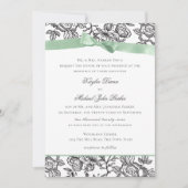 Invitation Toile française et Sage Green Bow (Devant)