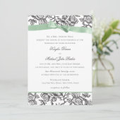 Invitation Toile française et Sage Green Bow (Debout devant)