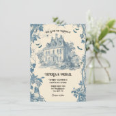 Invitation Toile Ghoestic Halloween château mariage Invitatio (Debout devant)