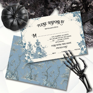 Invitation Toile Halloween Squelette gothique Réponse RSVP