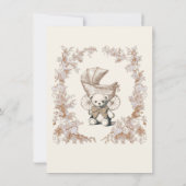 Invitation Toile Neutral Teddy Bear Baby shower de transport (Dos)