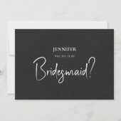 Invitation Toile noire écriture blanche Script Veux-tu être m (Devant)