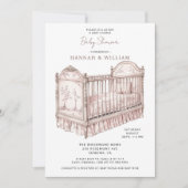 Invitation Toile Pink Baby Shower (Devant)