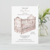 Invitation Toile Pink Baby Shower (Debout devant)