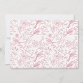 Invitation Toile Pink Bow Floral 1er Anniversaire Photo (Dos)
