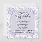 Invitation Toile pourpre bébé fille douche (Dos)