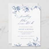 Invitation Toile quelque chose de bleu avant de faire Wedding (Devant)