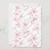 Invitation Toile rose Baby shower Cheval Rocse (Dos)