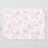 Invitation Toile rose Bow Chinoiserie 1er anniversaire Photo (Dos)