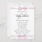 Invitation Toile rose vintage bébé fille douche (Dos)