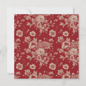 Invitation Toile rouge foncé Floral 100e fête d'anniversaire (Dos)