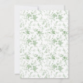 Invitation Toile Sage Green Afnoon Tea Party Baby shower (Dos)