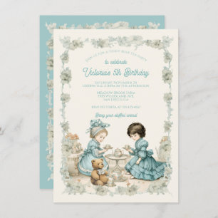 Invitation Toile Teddy Bear Pique-nique Tea Party Anniversair