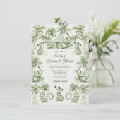 Invitation Toile Tropical Hawaiian Island Mariage (Debout devant)