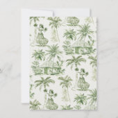 Invitation Toile Tropical Hawaiian Island Mariage (Dos)
