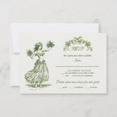 Invitation Toile Tropical Hawaiian Island Wedding RSVP (Devant)