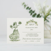 Invitation Toile Tropical Hawaiian Island Wedding RSVP (Debout devant)