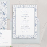 Invitation Toile victorienne Français Bleu Classique Mariage<br><div class="desc">Toile victorienne Français Blue Wedding Invitations</div>
