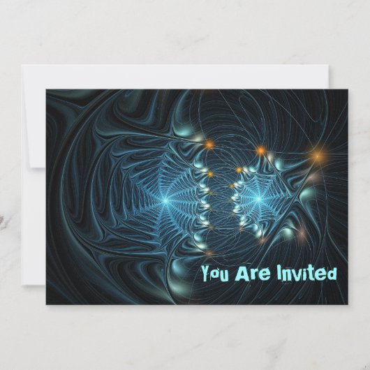 Invitation Toiles d'araignée métalliques (Devant)
