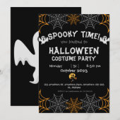 Invitation toiles d'araignée Orange Éffrayant Adult Halloween (Devant / Derrière)