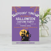 Invitation toiles d'araignée Orange Éffrayant Adult Halloween (Debout devant)