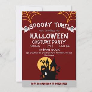Invitation toiles d'araignée Orange Éffrayant Adult Halloween