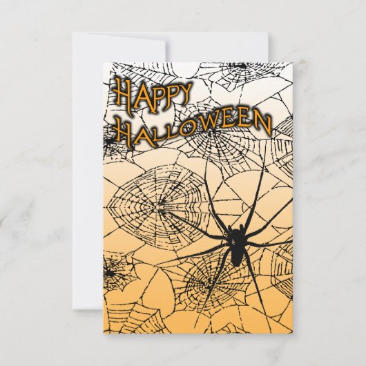 Invitation toiles d'araignées d'halloween heureuses (Devant)