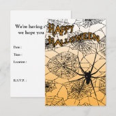 Invitation toiles d'araignées d'halloween heureuses (Devant / Derrière)