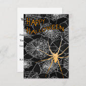 Invitation toiles d'araignées d'halloween heureuses (Devant / Derrière)