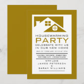 Invitation Toit d'or, Soirée de réchauffement ménager, House  (Devant / Derrière)
