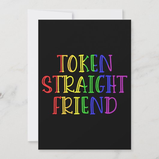 Invitation Token Straight Friend Funny LGBT Citation pour Str (Devant)