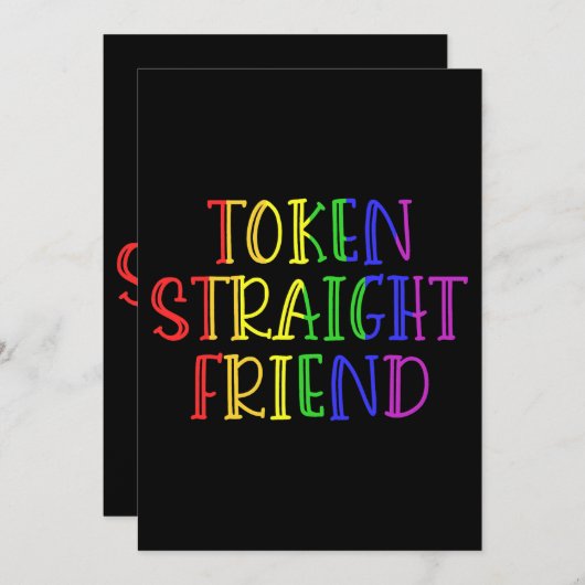 Invitation Token Straight Friend Funny LGBT Citation pour Str (Devant / Derrière)