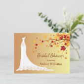 Invitation Tombant des feuilles d'automne, Fête de l'mariée m (Debout devant)