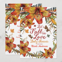 TOMBÉ AMOUREUX  Fleurs Orange Lys Baby Shower
