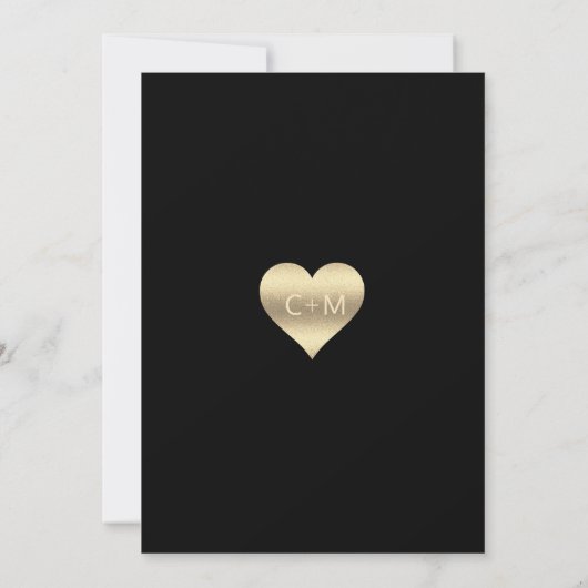 Invitation TOMBE CLASSIQUE EN AMOUR Mariage Maple Leaf en or  (Dos)